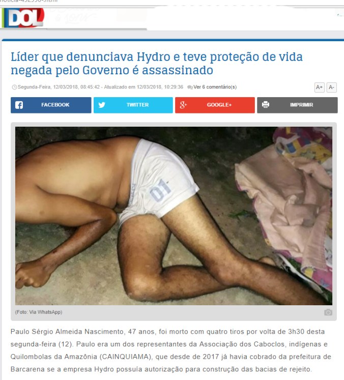 liderança assassinada