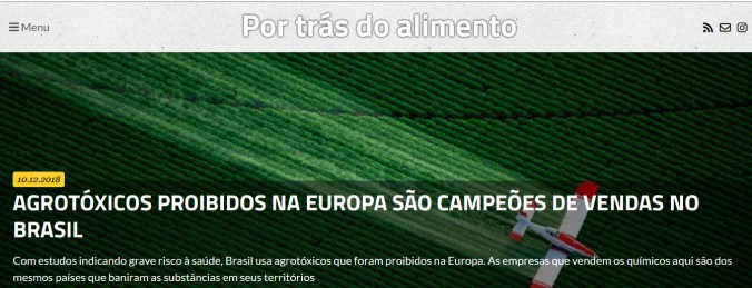 agrotóxicos por trás dos alimentos
