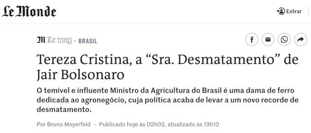 tereza cristina le monde