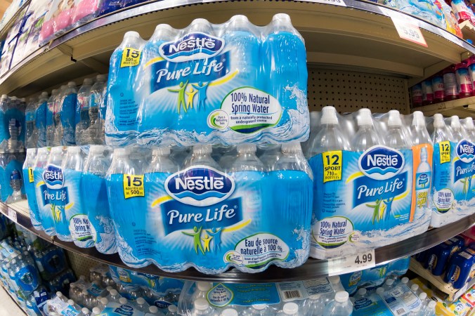Nestle bottled water in store shelf. 

Ontario premier wants
