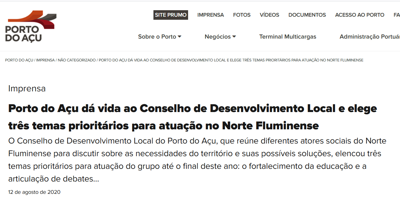 porto do açu conselho