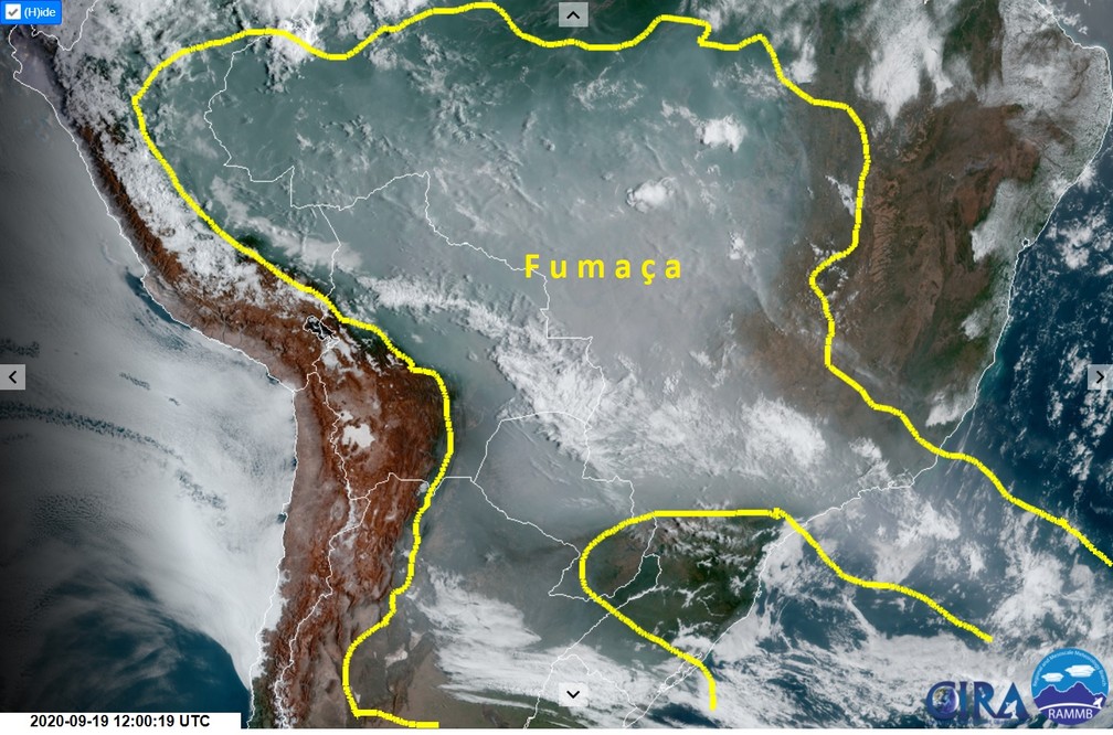 fumaça na América do Sul