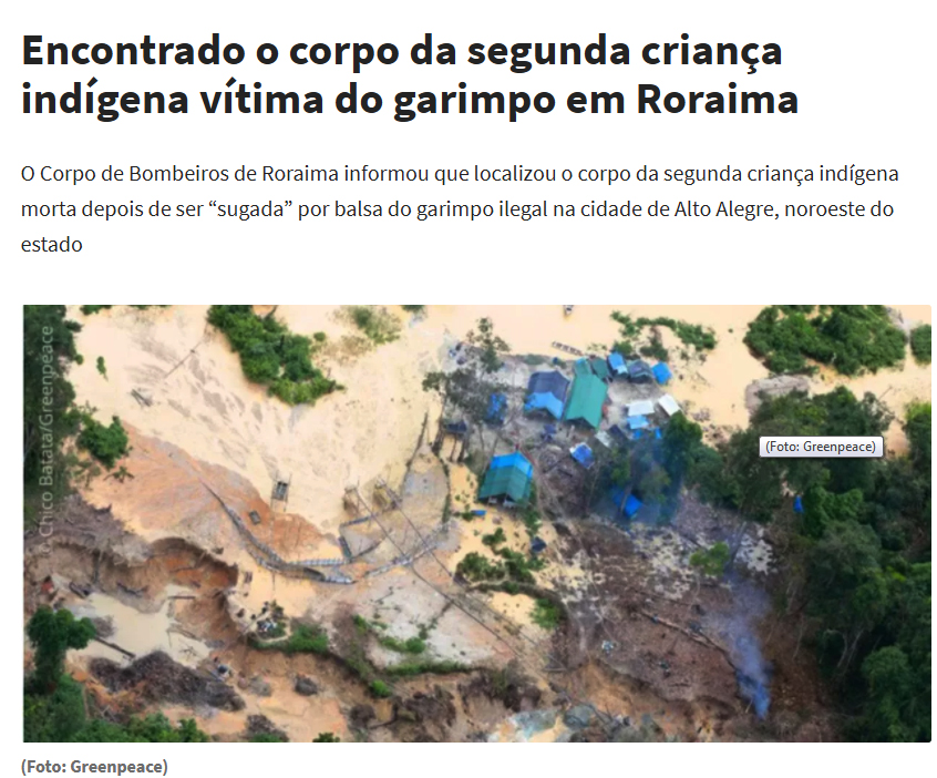 dragas garimpo ilegal