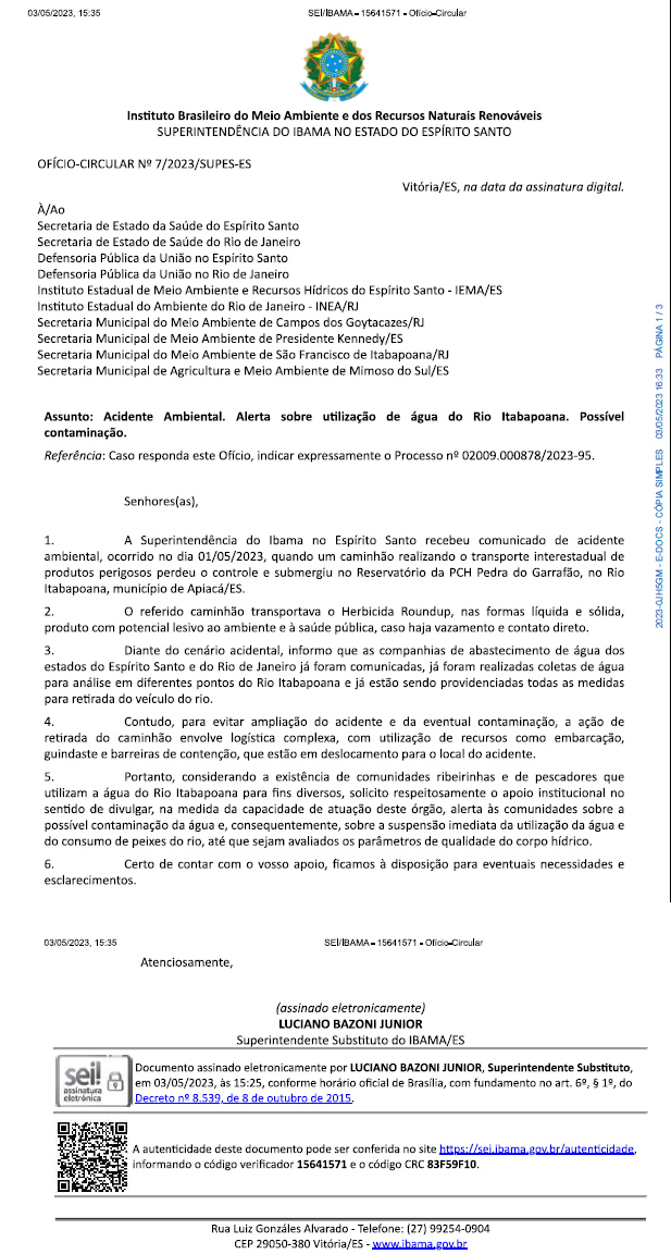 ofício ibama glifosato